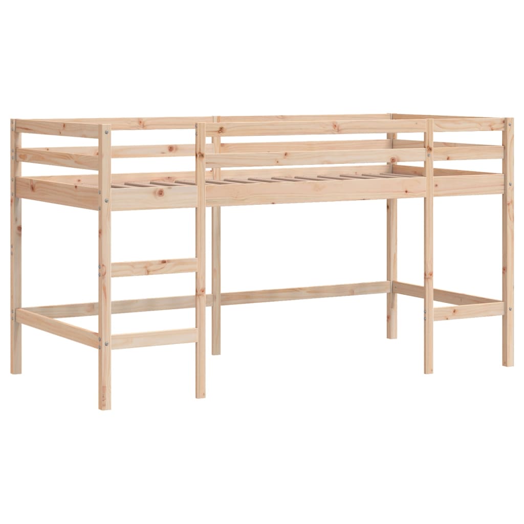 Letto a Soppalco con Tunnel Bambini 80x200cm Massello Pino