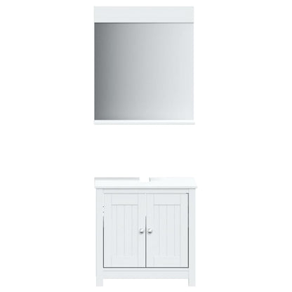 Set Mobili da Bagno 2 pz BERG Bianco in Legno Massello di Pino | homemem39