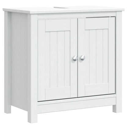 Set Mobili da Bagno 2 pz BERG Bianco in Legno Massello di Pino | homemem39