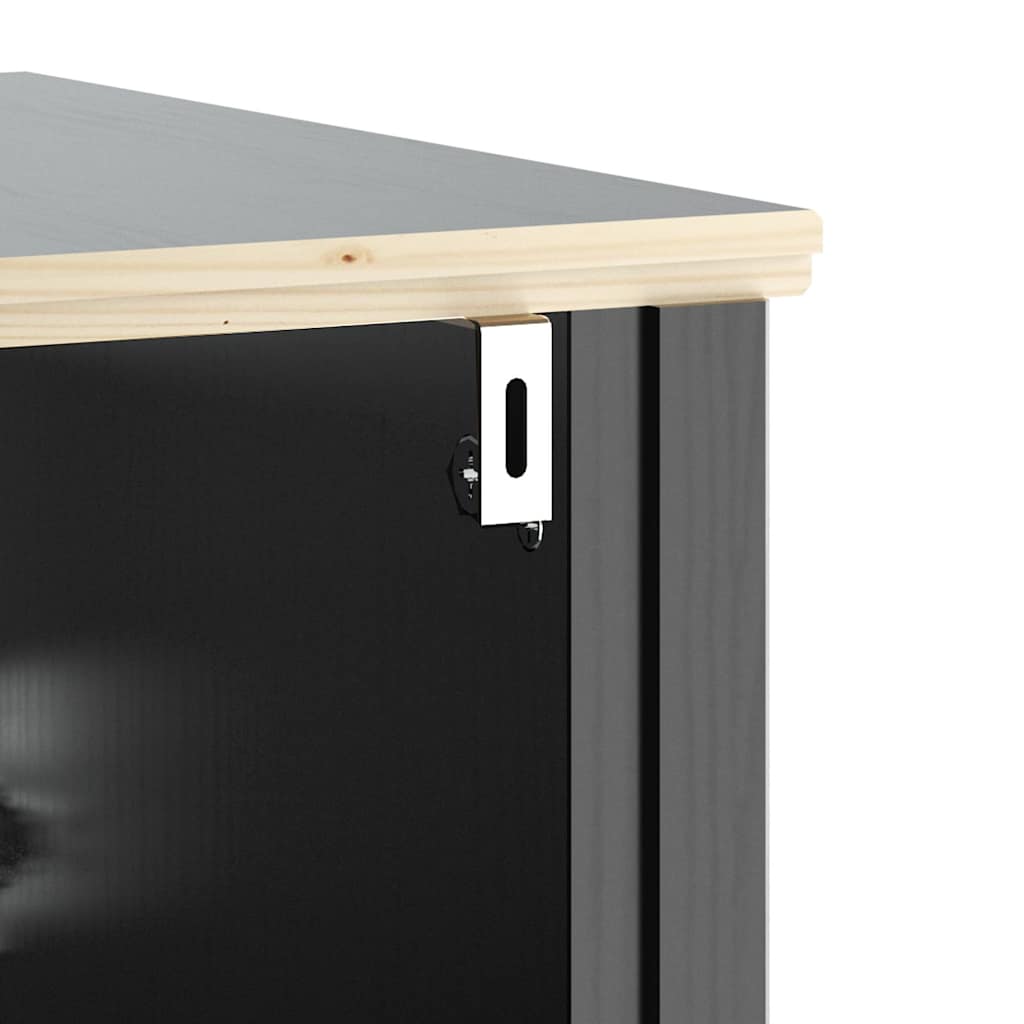 Set Mobili da Bagno 2 pz BERG Nero in Legno Massello di Pino | homemem39