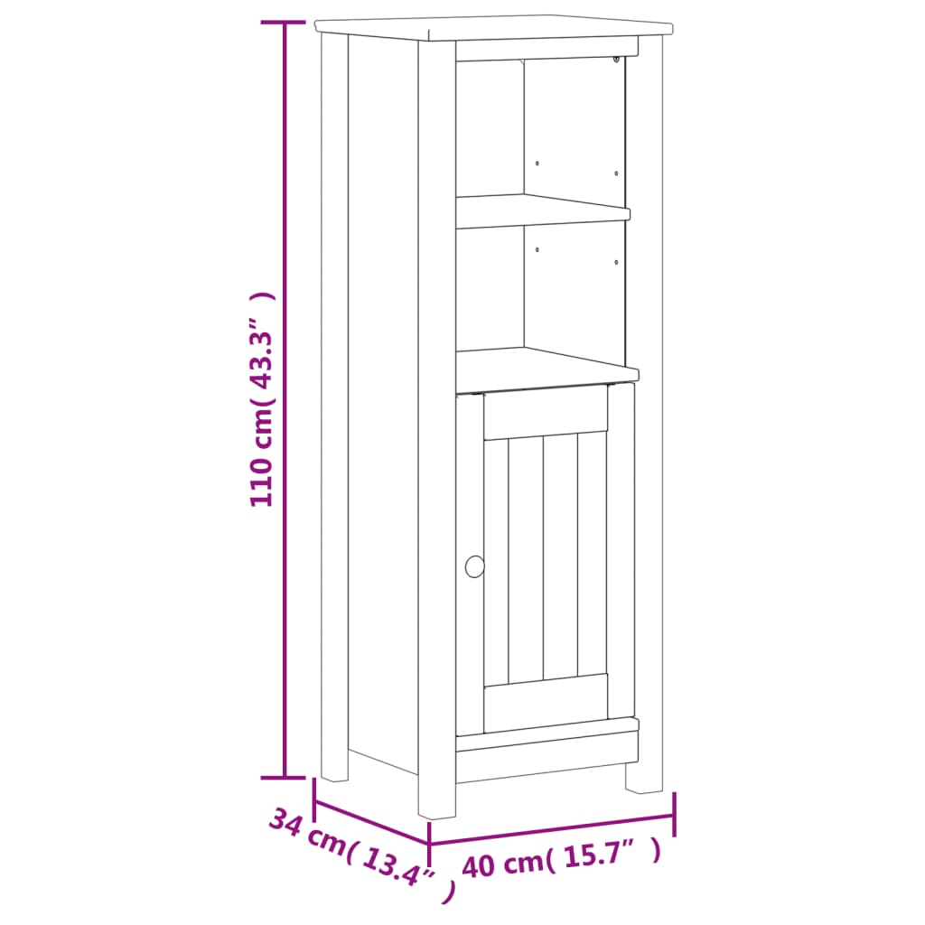 Set Mobili da Bagno 3 pz BERG Bianco in Legno Massello di Pino | homemem39