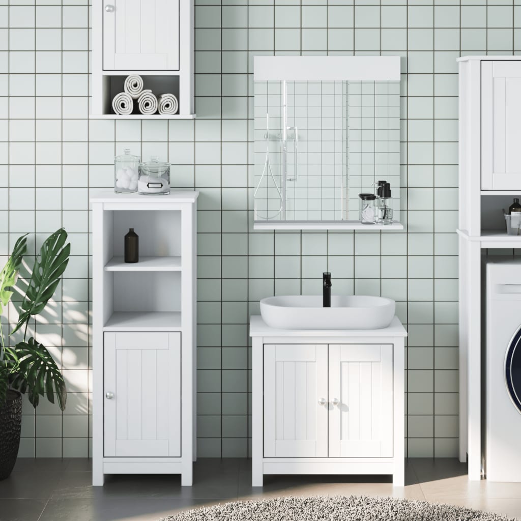 Set Mobili da Bagno 3 pz BERG Bianco in Legno Massello di Pino | homemem39
