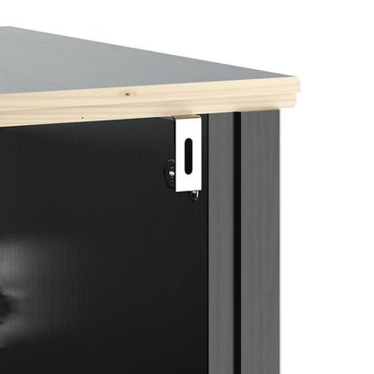 Set Mobili da Bagno 3 pz BERG Nero in Legno Massello di Pino | homemem39