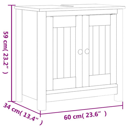 Set Mobili da Bagno 3 pz BERG Nero in Legno Massello di Pino | homemem39