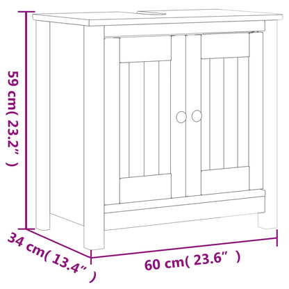Set Mobili da Bagno 3 pz BERG Bianco in Legno Massello di Pino | homemem39