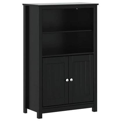 Set Mobili da Bagno 3 pz BERG Nero in Legno Massello di Pino | homemem39