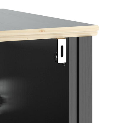 Set Mobili da Bagno 3 pz BERG Nero in Legno Massello di Pino | homemem39