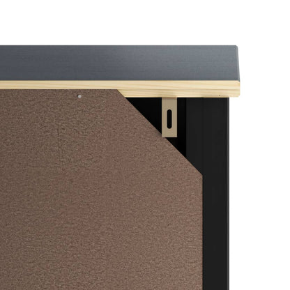 Set Mobili da Bagno 3 pz BERG Nero in Legno Massello di Pino | homemem39