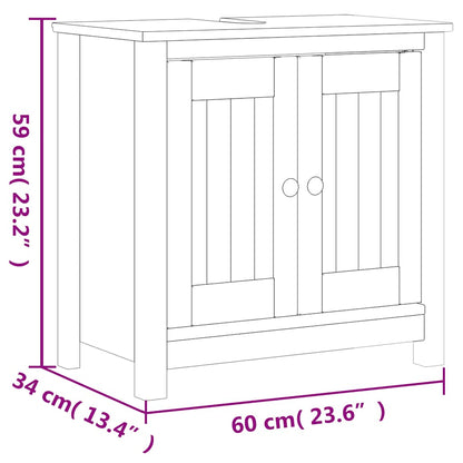Set Mobili da Bagno 3 pz BERG Nero in Legno Massello di Pino | homemem39
