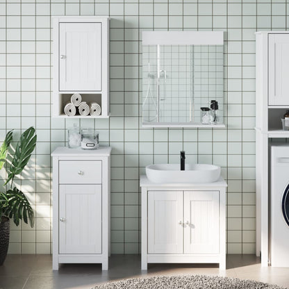 Set Mobili da Bagno 4 pz BERG Bianco in Legno Massello di Pino | homemem39