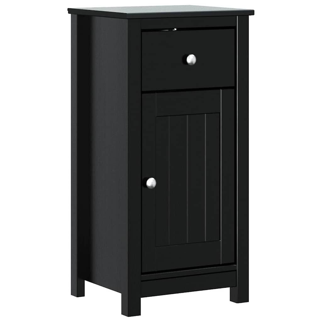 Set Mobili da Bagno 4 pz BERG Nero in Legno Massello di Pino | homemem39