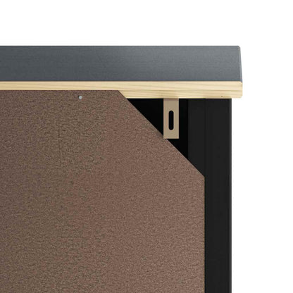 Set Mobili da Bagno 4 pz BERG Nero in Legno Massello di Pino | homemem39