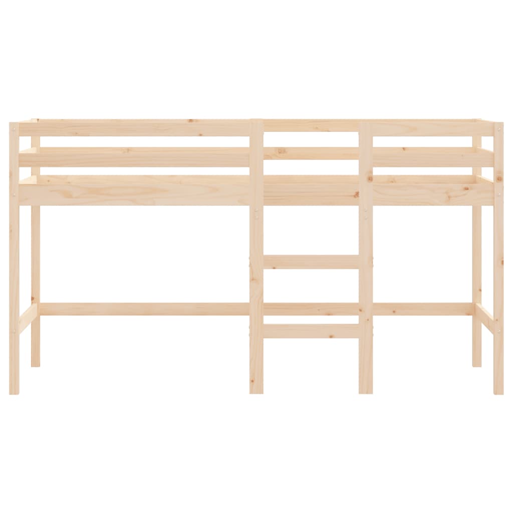 Letto Soppalco con Scala Bambini 90x200 cm Legno Massello Pino - homemem39