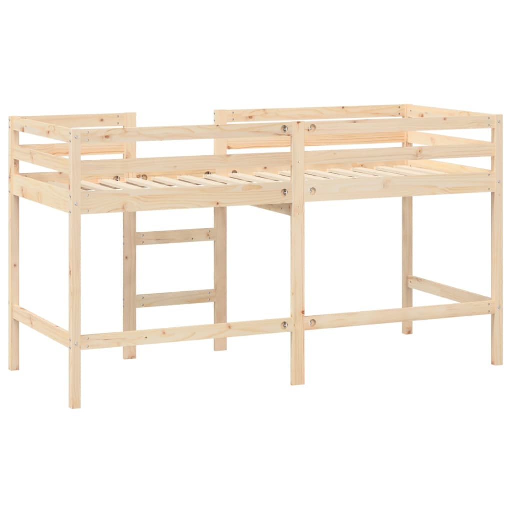 Letto Soppalco con Scala Bambini 90x190 cm Legno Massello Pino