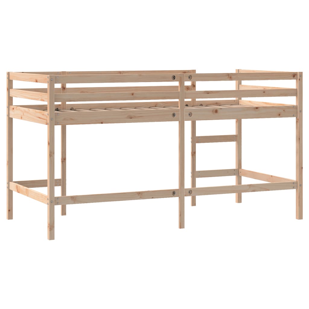 Letto Soppalco con Scala Bambini 80x200cm Massello Pino | homemem39