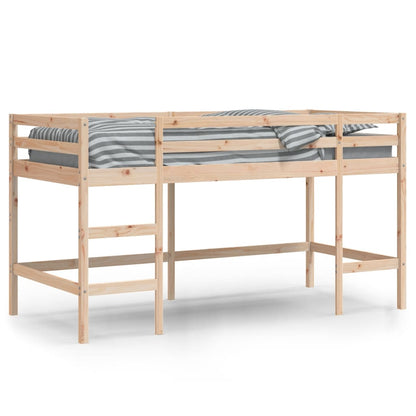 Letto Soppalco con Scala Bambini 80x200cm Massello Pino - homemem39