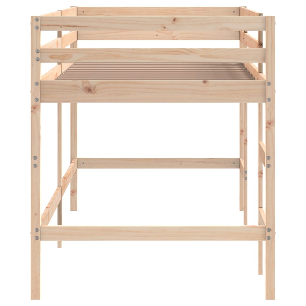 Letto Soppalco con Scala Bambini 80x200cm Massello Pino | homemem39