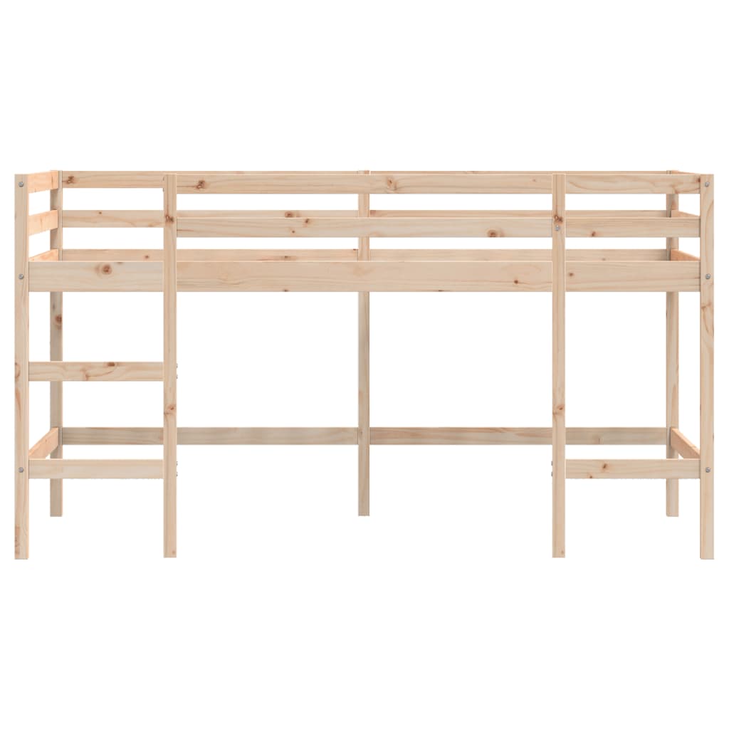 Letto Soppalco con Scala Bambini 90x200 cm Legno Massello Pino - homemem39