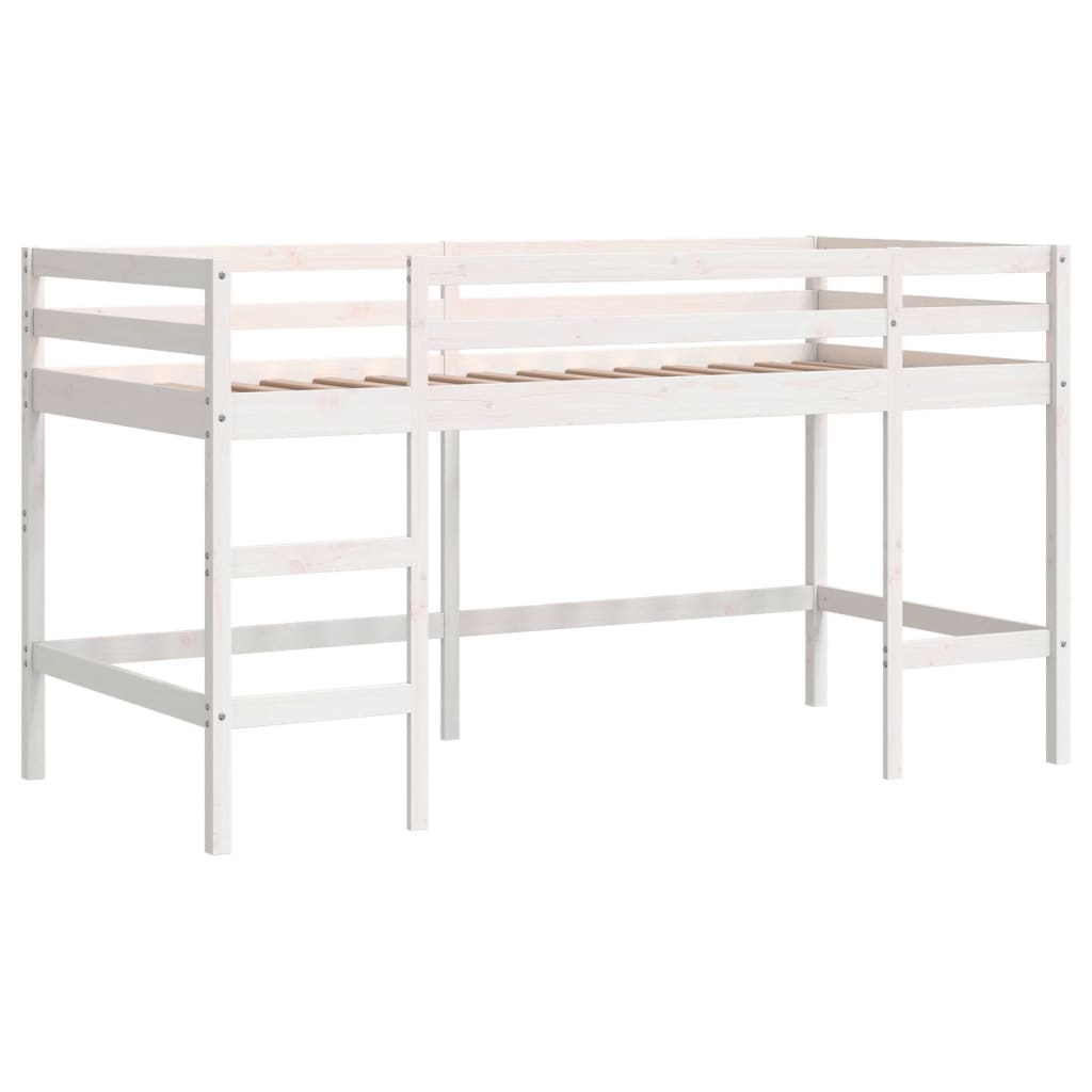 Letto Soppalco con Scala Bambini 90x190 cm Legno Massello Pino - homemem39