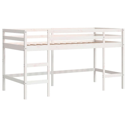 Letto Soppalco con Scala Bambini 90x190 cm Legno Massello Pino - homemem39