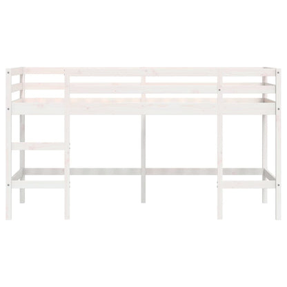 Letto Soppalco con Scala Bambini 90x190 cm Legno Massello Pino - homemem39