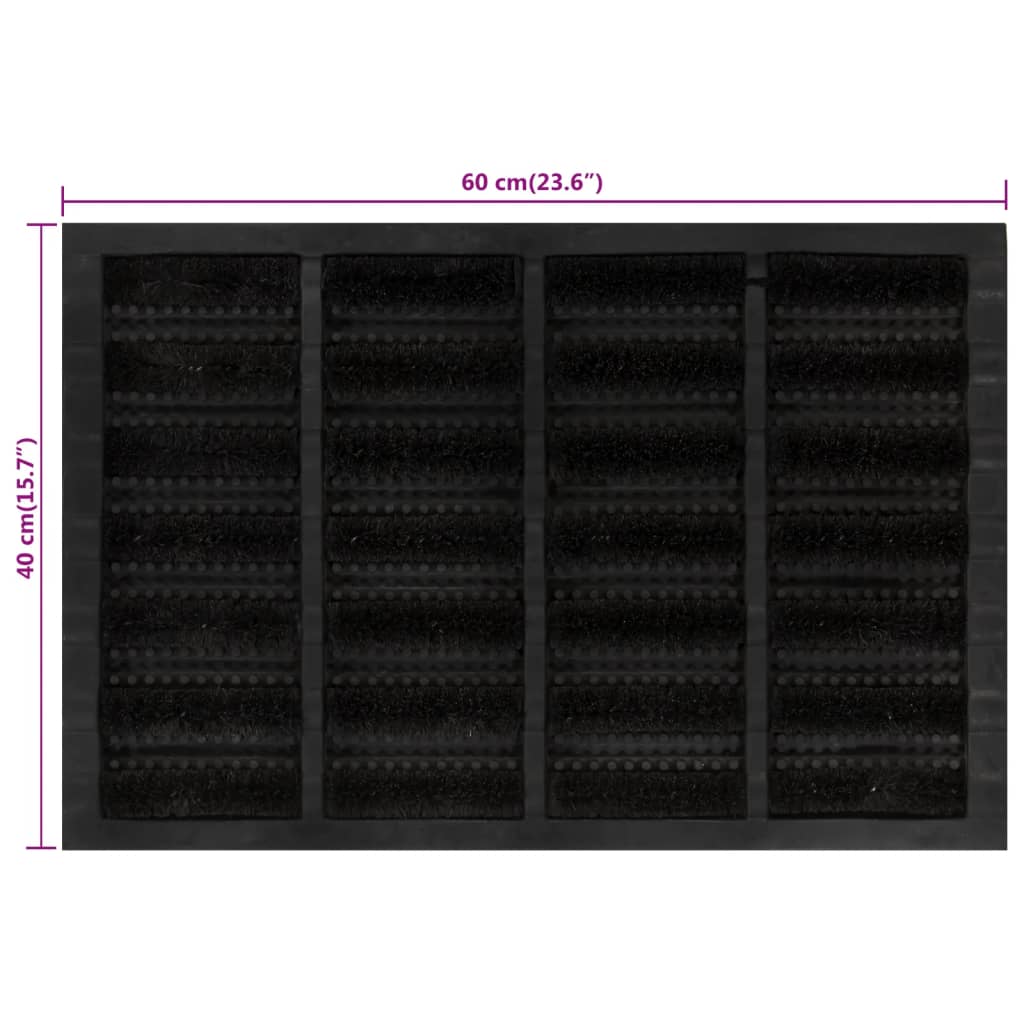 Zerbino Rettangolare 40x60 cm in Gomma e Fibra di Cocco - homemem39