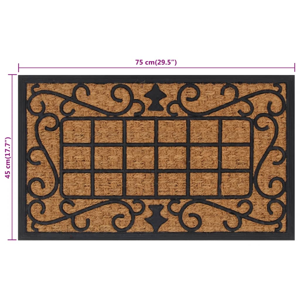 Zerbino Rettangolare 45x75 cm in Gomma e Fibra di Cocco | homemem39