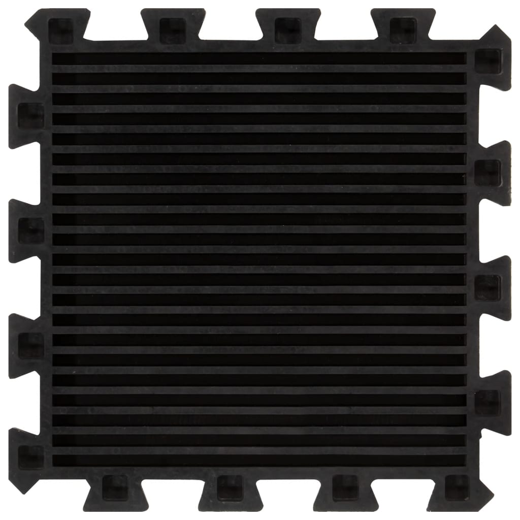 Piastrelle per Pavimenti in Gomma 9 pz Nere 16 mm 30x30 cm | homemem39