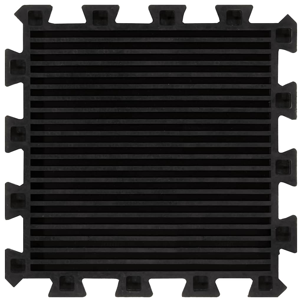 Piastrelle per Pavimenti in Gomma 16 pz Nere 16 mm 30x30 cm | homemem39