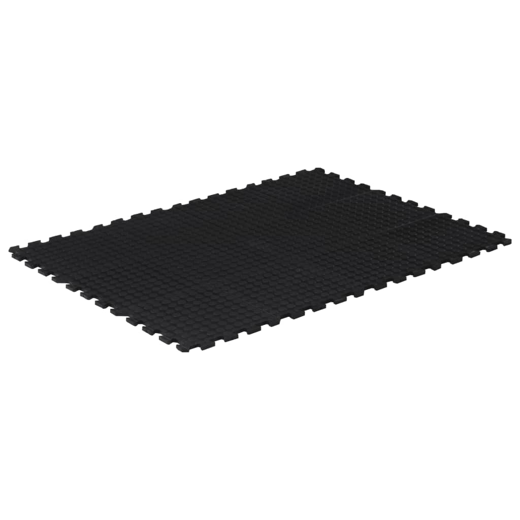 Piastrella per Pavimenti in Gomma Nera 12 mm 90x120 cm | homemem39