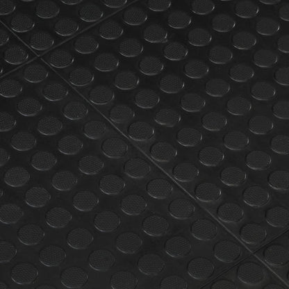 Piastrella per Pavimenti in Gomma Nera 12 mm 90x120 cm | homemem39