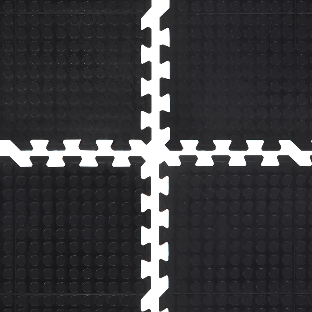 Piastrella per Pavimenti in Gomma Nera 12 mm 90x120 cm | homemem39