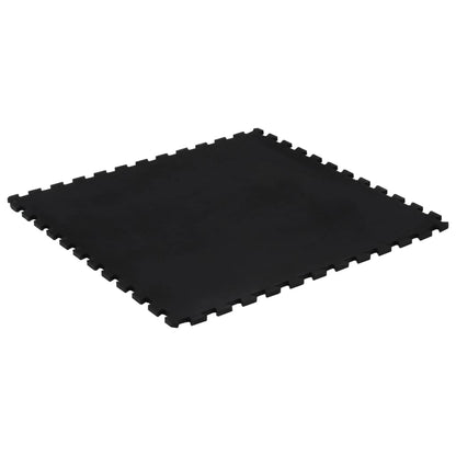 Piastrella per Pavimenti in Gomma Nera 12 mm 100x100 cm | homemem39