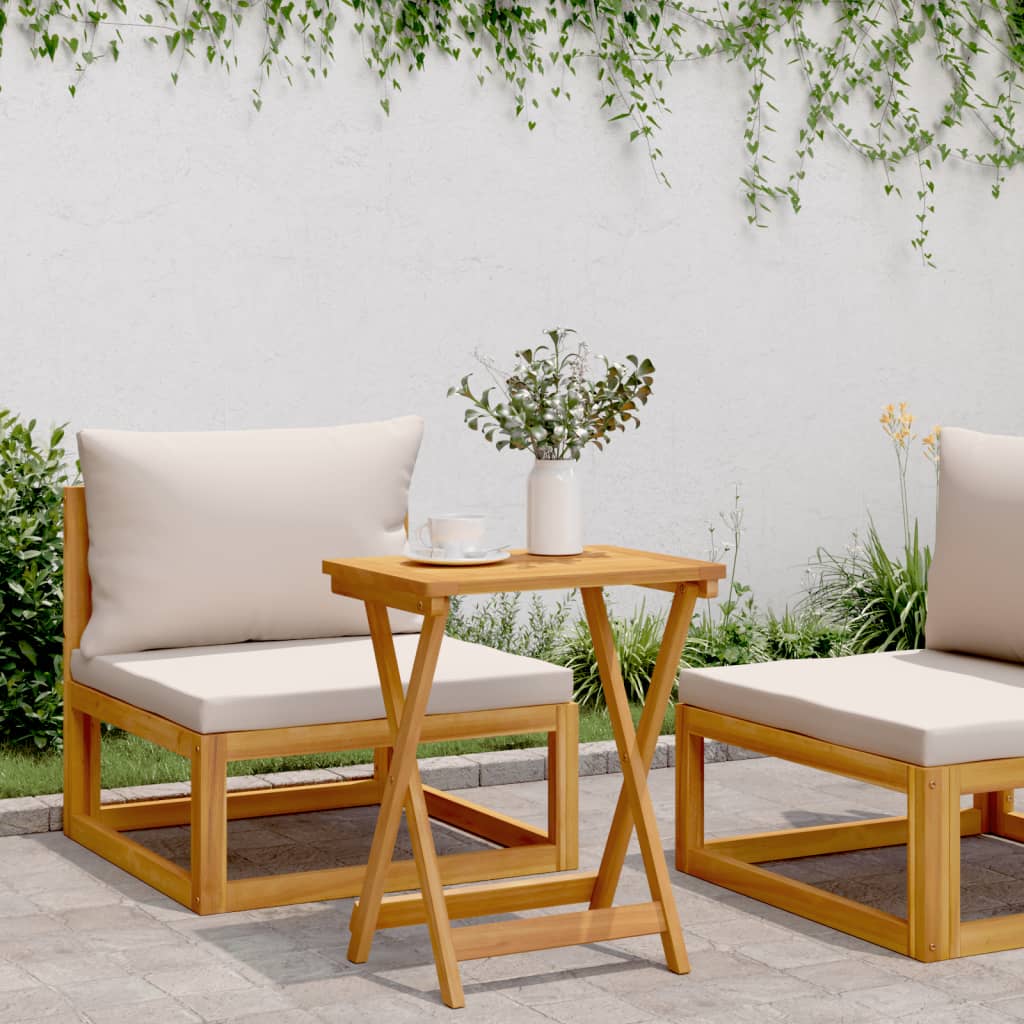 Tavolo da Giardino Pieghevole 50x36x60 cm Legno Massello Acacia