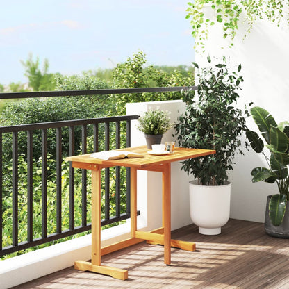 Tavolo da Balcone Pieghevole 90x60x72 cm Legno Massello Acacia