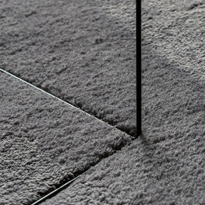 Tappeto Pelo Corto HUARTE Morbido Lavabile Antracite 200x200 cm