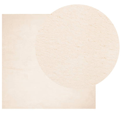 Tappeto a Pelo Corto HUARTE Morbido e Lavabile Beige 120x120 cm