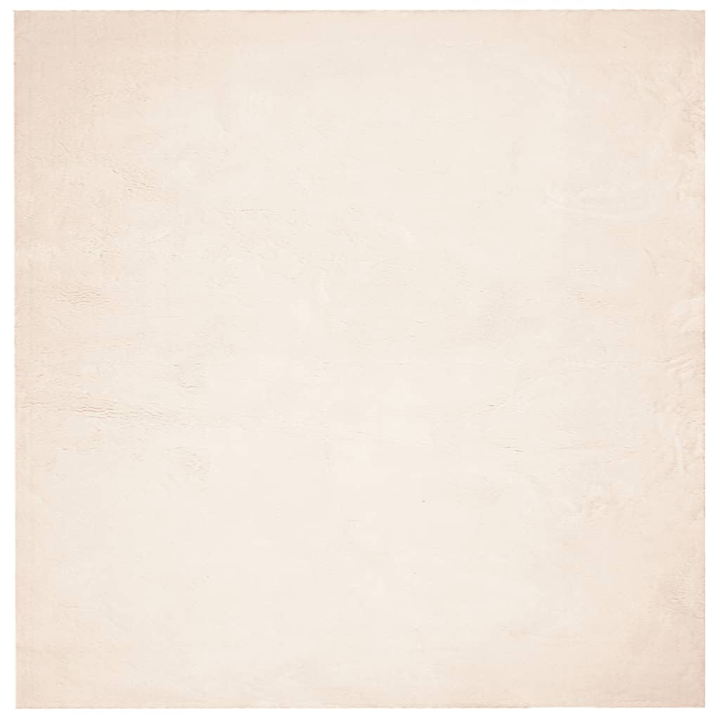 Tappeto a Pelo Corto HUARTE Morbido e Lavabile Beige 200x200 cm