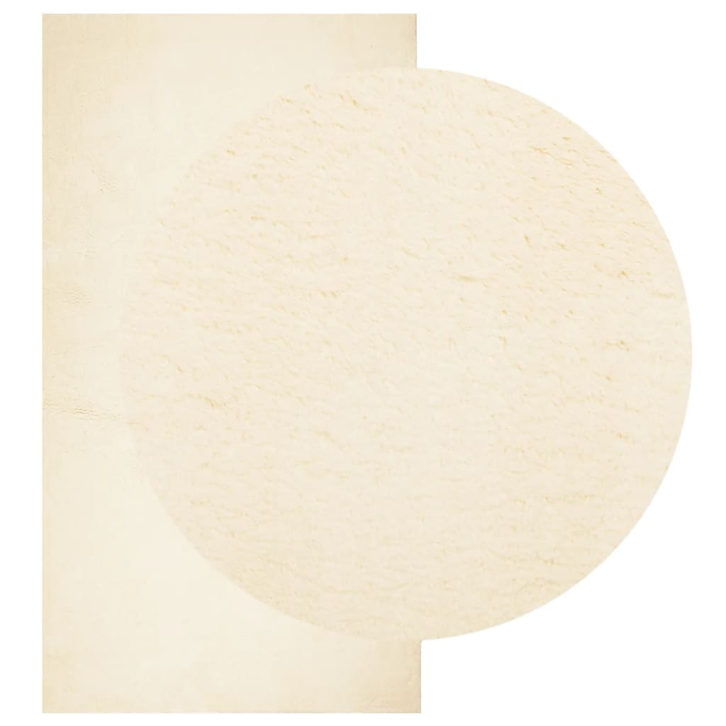 Tappeto a Pelo Corto HUARTE Morbido e Lavabile Crema 80x150 cm | homemem39