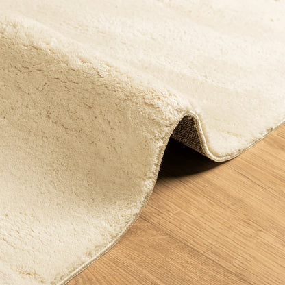 Tappeto a Pelo Corto HUARTE Morbido e Lavabile Crema 80x150 cm | homemem39
