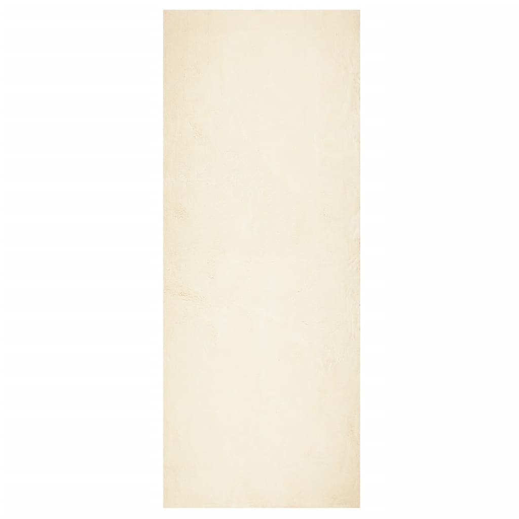 Tappeto a Pelo Corto HUARTE Morbido e Lavabile Crema 80x200 cm | homemem39