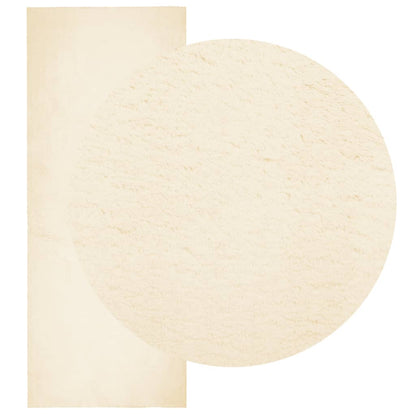 Tappeto a Pelo Corto HUARTE Morbido e Lavabile Crema 80x200 cm | homemem39