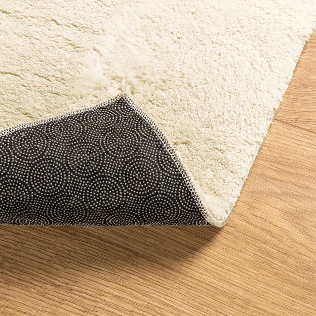 Tappeto a Pelo Corto HUARTE Morbido e Lavabile Crema 80x200 cm | homemem39
