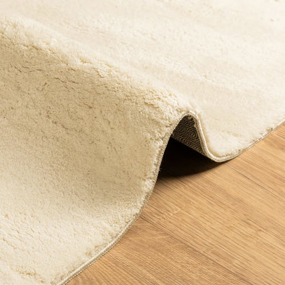 Tappeto a Pelo Corto HUARTE Morbido e Lavabile Crema 80x200 cm | homemem39