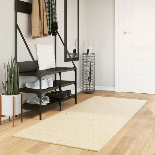 Tappeto a Pelo Corto HUARTE Morbido e Lavabile Crema 80x200 cm | homemem39