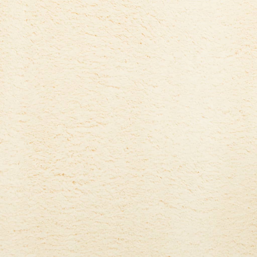 Tappeto a Pelo Corto HUARTE Morbido e Lavabile Crema 120x120 cm