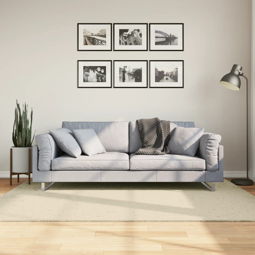 Tappeto a Pelo Corto HUARTE Morbido e Lavabile Crema 140x200 cm - homemem39