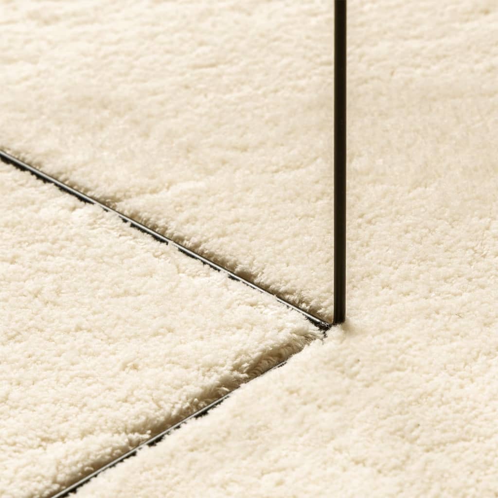 Tappeto a Pelo Corto HUARTE Morbido e Lavabile Crema 160x160 cm | homemem39
