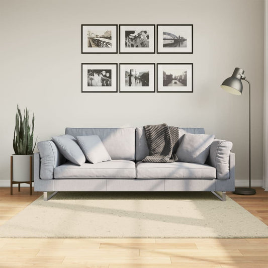 Tappeto a Pelo Corto HUARTE Morbido e Lavabile Crema 160x160 cm | homemem39