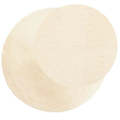 Tappeto a Pelo Corto HUARTE Morbido e Lavabile Crema Ø 80 cm | homemem39